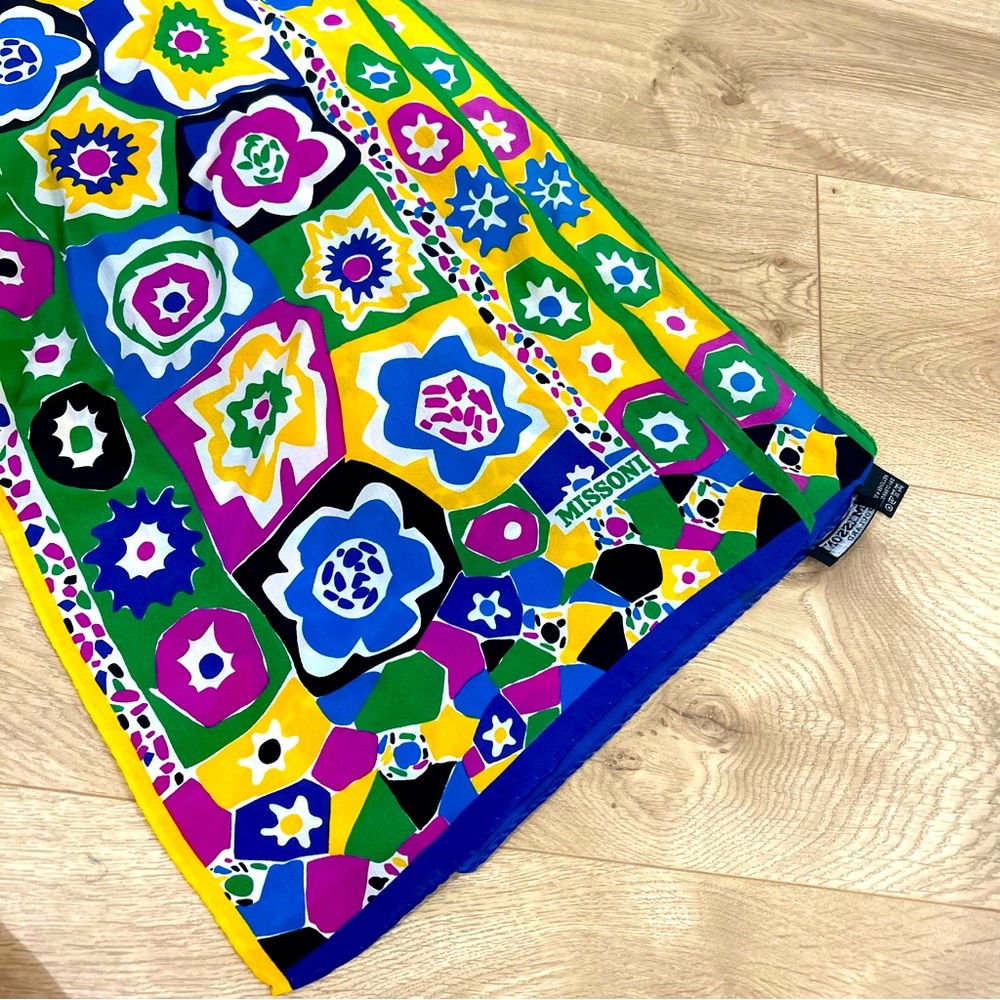 Missoni Foulard Oblong Silk Scarf Abstract FloralMissoni